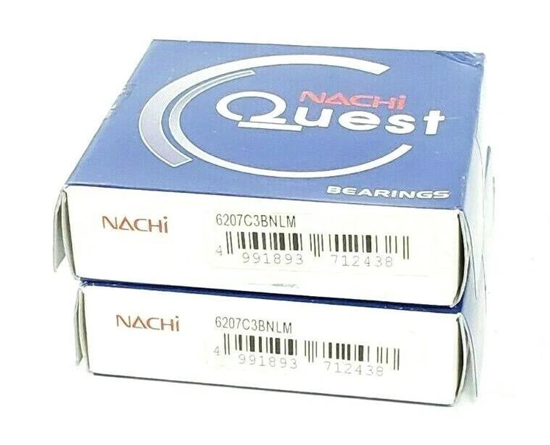 Used LOT OF 2 NEW NACHI 6207C3BNLM BEARINGS