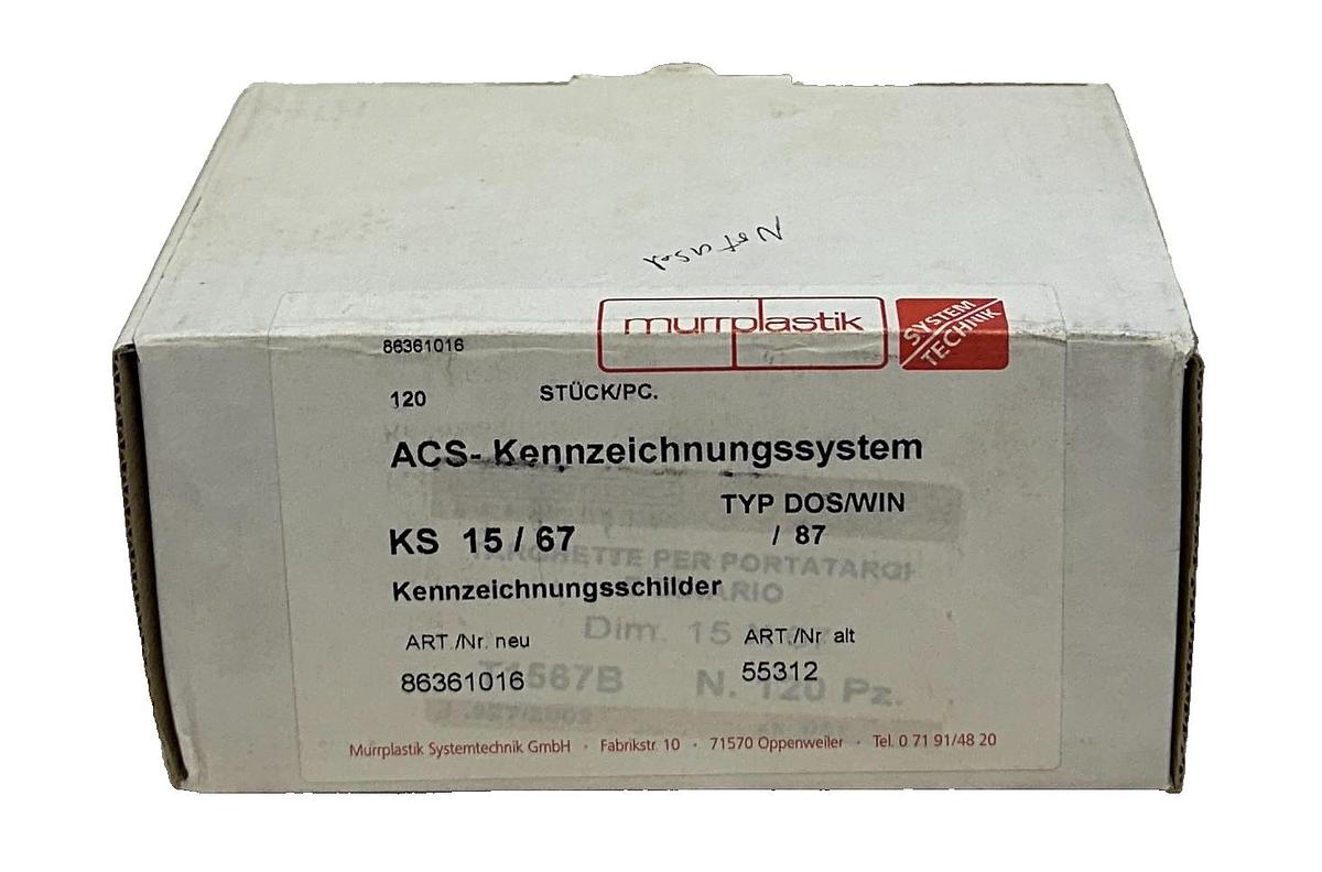 Used 120 MURRPLASTIK 86361016 / MP86361016 / KS 15/67 LABELING PLATES 55312 OEM NSMP
