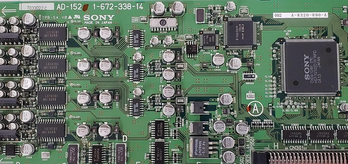 Used SONY AD-152 1-672-338-14 DIGITAL SURVEILLANCE VIDEO INPUT BOARD A-8320-890-A