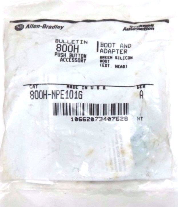 NEW ALLEN BRADLEY 800H-NPE101G BOOT AND ADAPTER GREEN 800HNPE101G SER. A