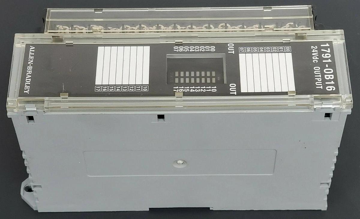 Used ALLEN BRADLEY 1791-0B16 I/O BLOCK 17910B16 SER. B REV. C01, 24VDC, P/N: 96327272