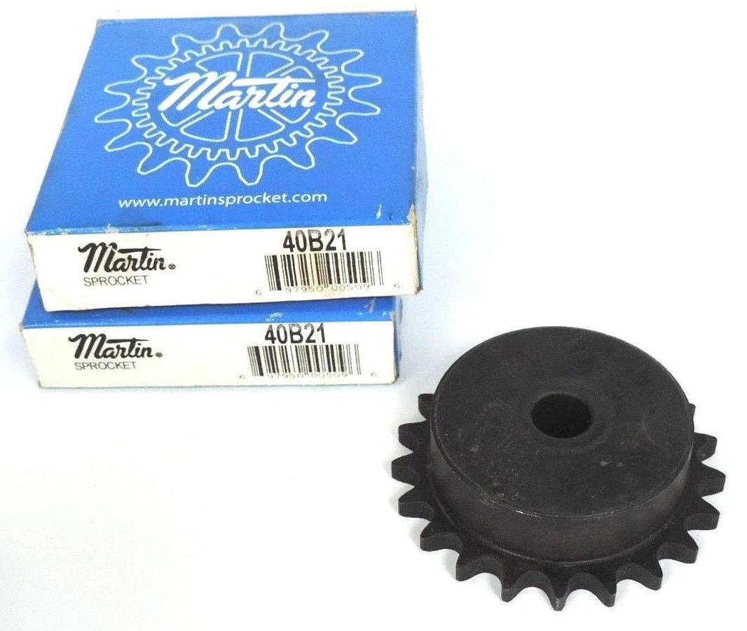 Used LOT OF 2 NIB MARTIN 40B21 SPROCKETS 21 TEETH .625IN BORE