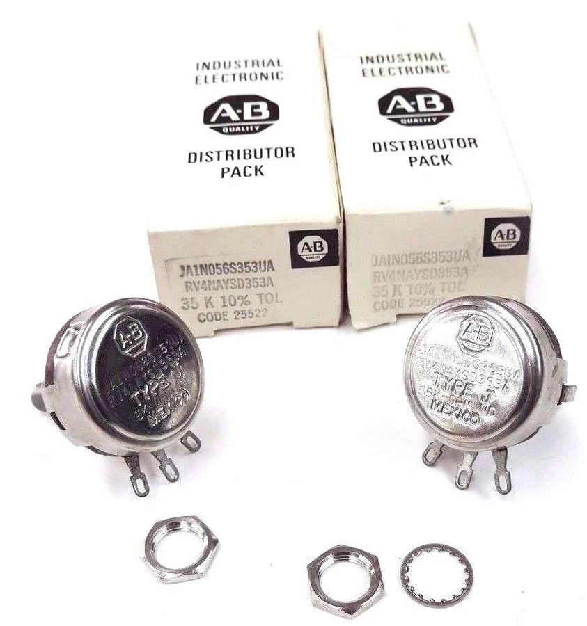 Used LOT OF 2 NIB ALLEN BRADLEY JA1N056S353UA POTENTIOMETER 35K OHMS 10% TOLERANCE