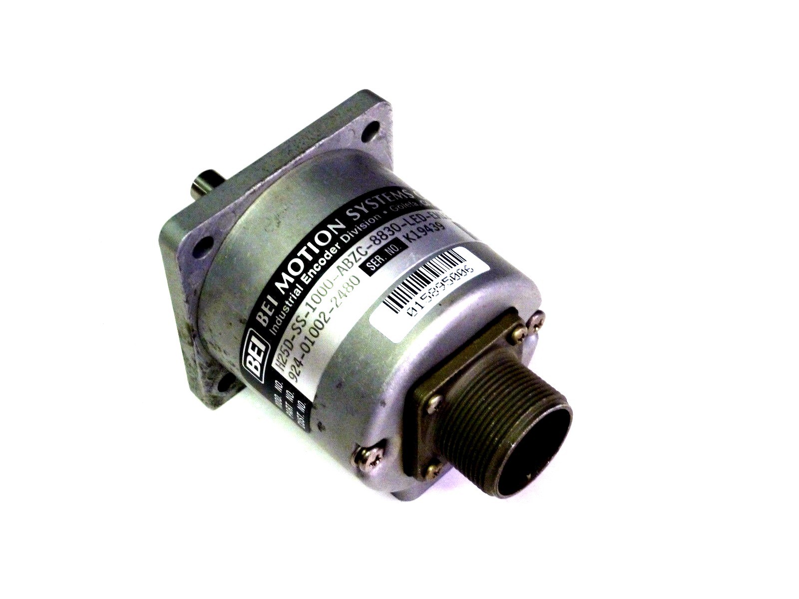 Used BEI MOTION SYSTEMS H25D-SS-1000-ABZC-8830-LED-EM18 ENCODER P/N: 924-01002-2480