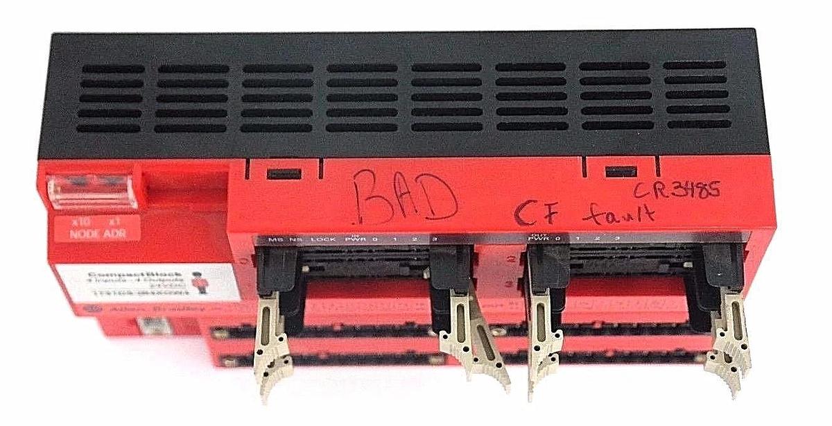 Used ALLEN BRADLEY 1791DS-IB4XOW4 SER. A, REV. A01 DEVICENET COMPACT BLOCK 97309671