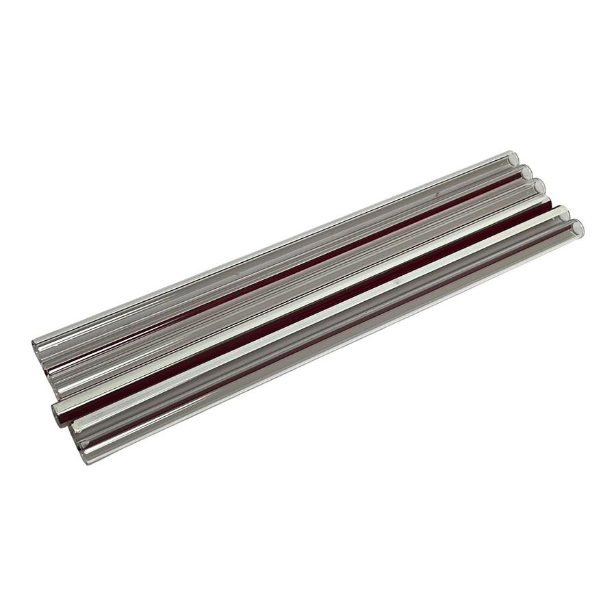 Used Lot of 6 High Pressure Tubular Glass Level Gauge 12" Red Line Sight Glass Tube