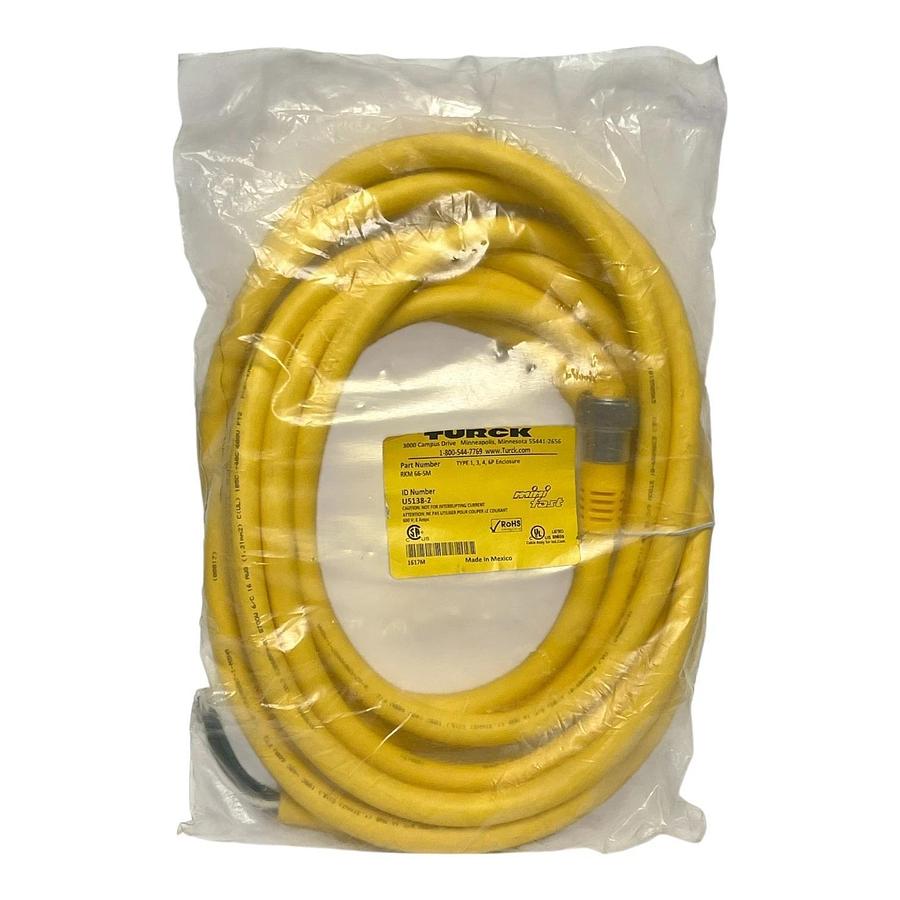 Used Turck RKM 66-5M Minifast Cordset 6-Pin 7/8" Female to Bare End 5m #U5138-2
