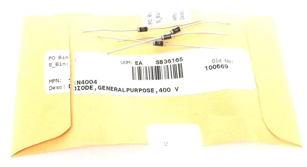 LOT OF 4 NEW GENERIC 1N4004 DIODES 1AMP 400V