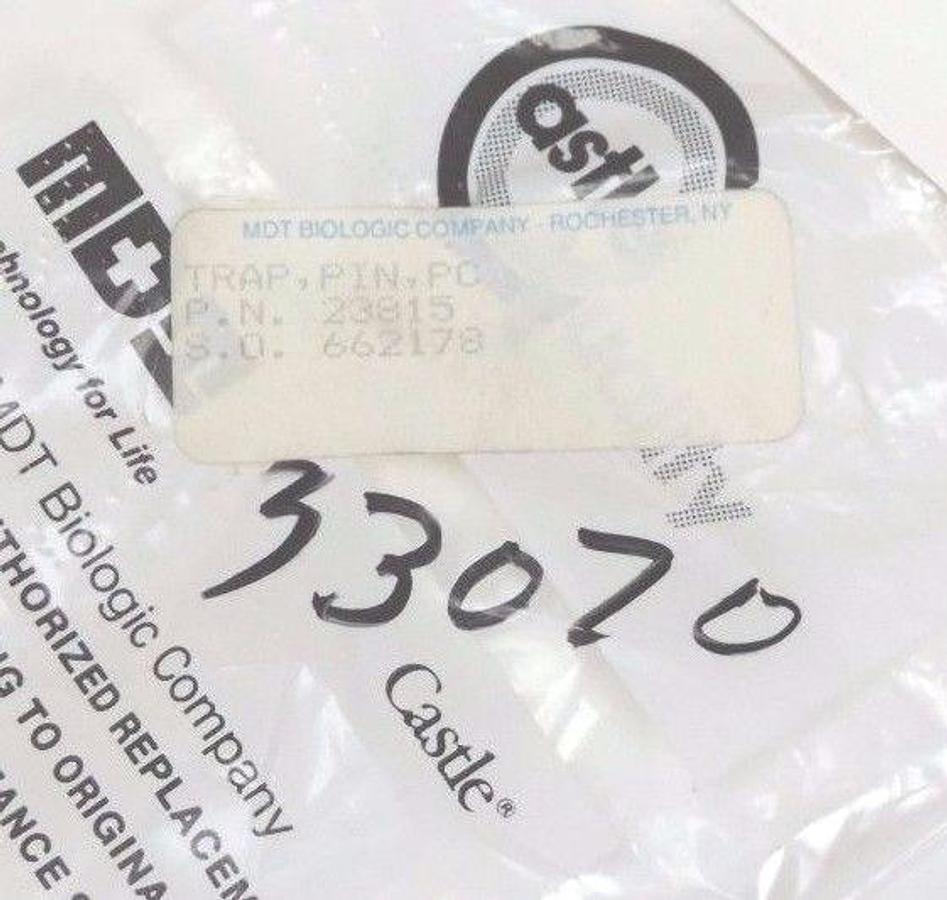 Used LOT OF 2 NEW MDT BIOLOGIC COMPANY 23815 POWERCLAVE PIN TRAP ASSEMBLIES