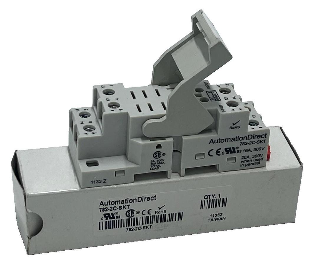 Used Automation Direct 782-2C-SKT Relay Socket 8-Pin 300V 16A DIN Rail Mount, NSMP
