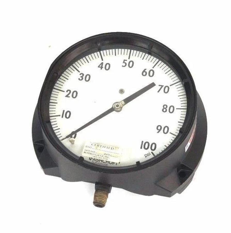 Used ASHCROFT DURAGAUGE Q-8451 PRESSURE GAUGE 0-100 PSI, 1/4" NPT, Q8451