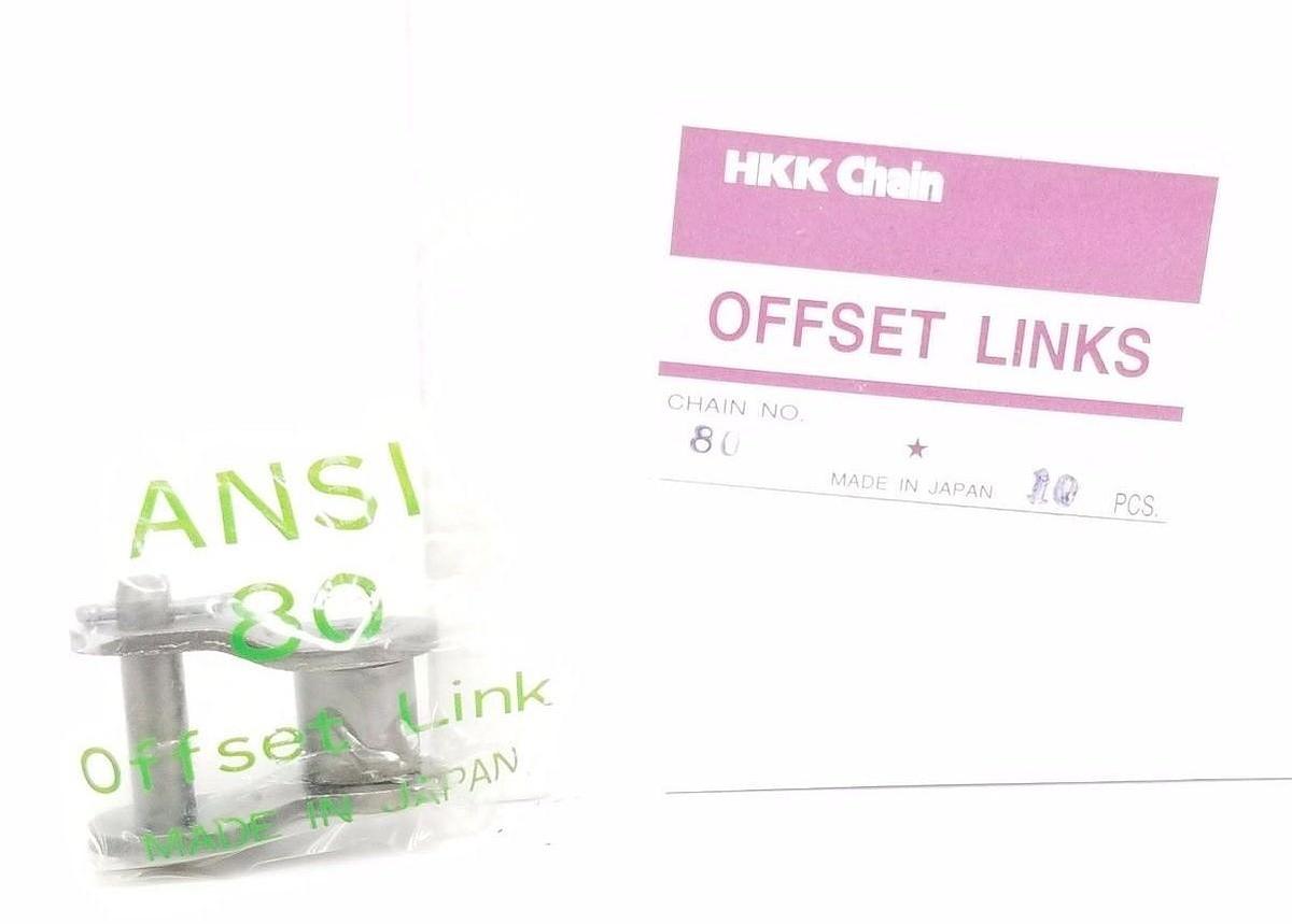 Used BOX OF 10 NEW HKK CHAIN OFFSET LINKS ANSI 80