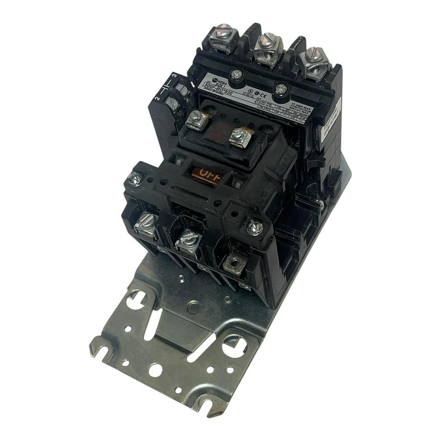 Used Allen-Bradley 500F-BO*930 Series C Top-Wired Reversing Contactor Size 1 120V
