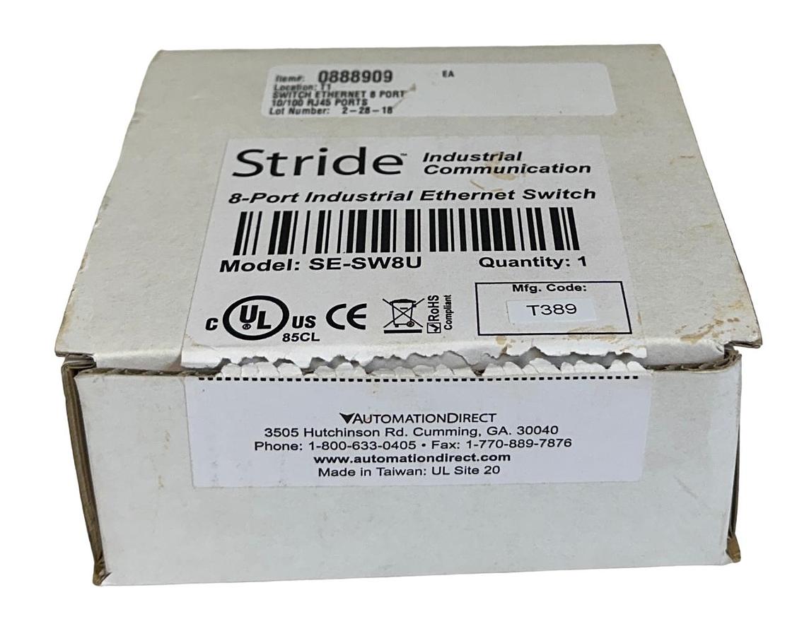 Used AUTOMATION DIRECT STRIDE SE-SW8U / SESW8U 8-PORT INDUSTRIAL EtherNet SWITCH NSMP