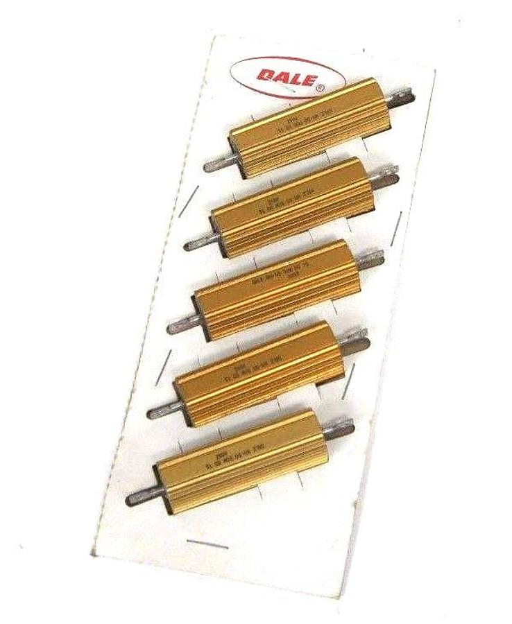 Used LOT OF 5 NEW DALE RESISTORS NH-50 50W 5 OHMS 1% 8852