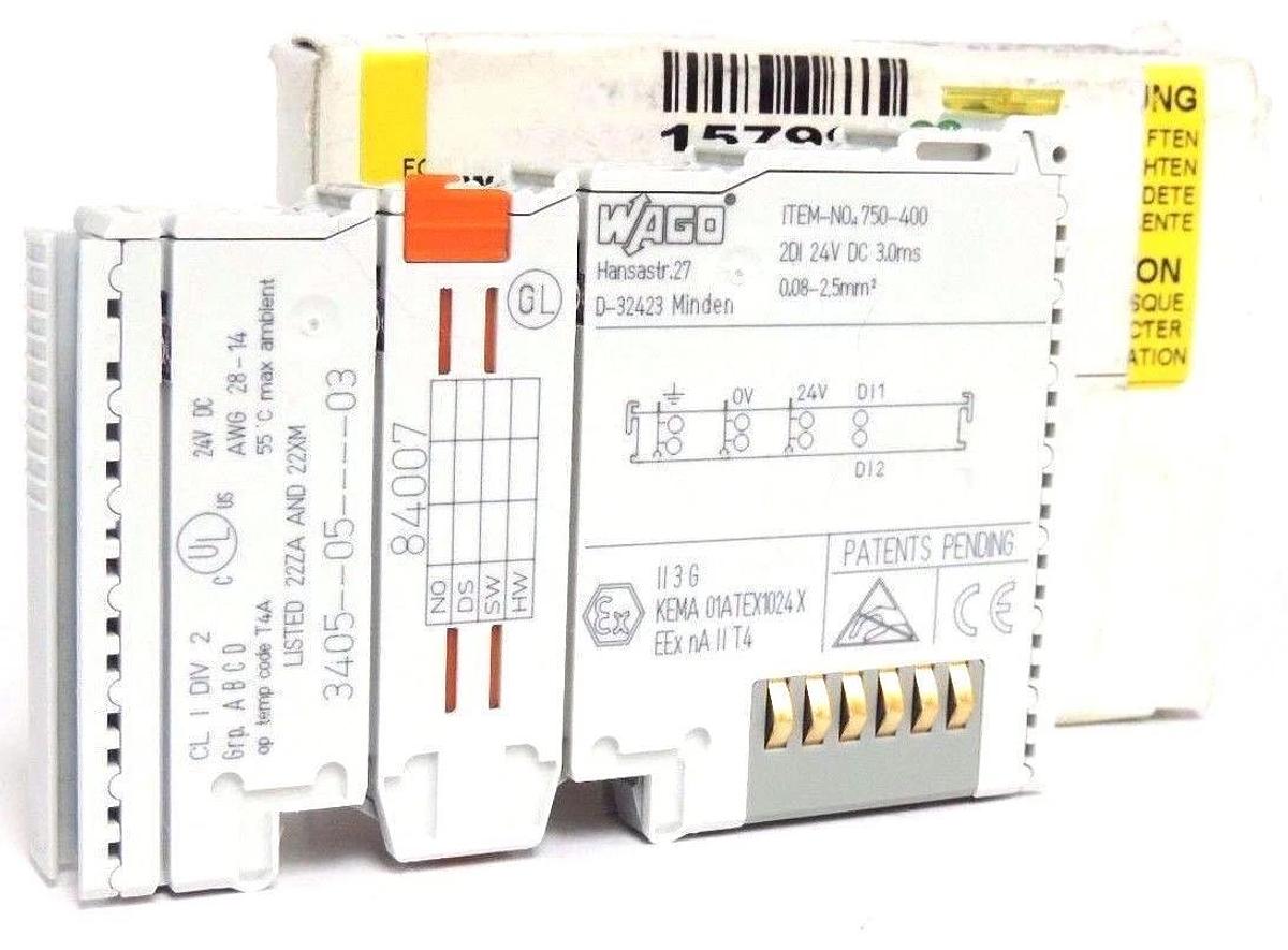Used NIB WAGO 750-400 2 CHAN IN 24VDC MODULE 750400