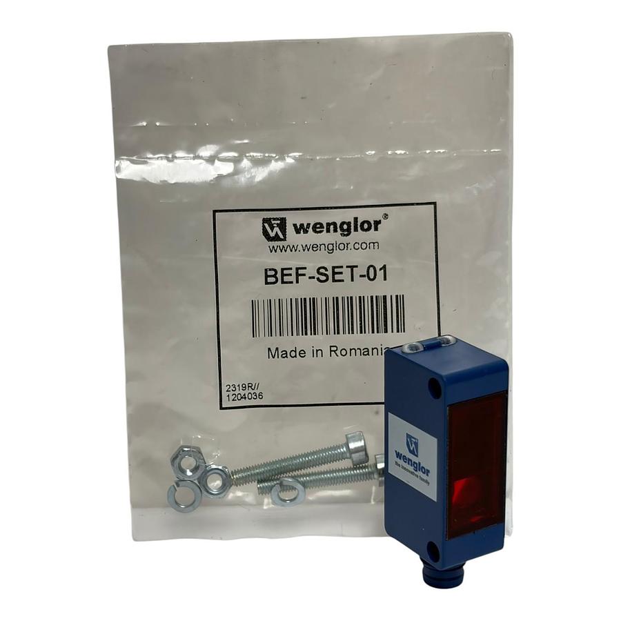 Wenglor P1KE002 Through-Beam Photoelectric Sensor Receiver with BEF-SET-01 Mount