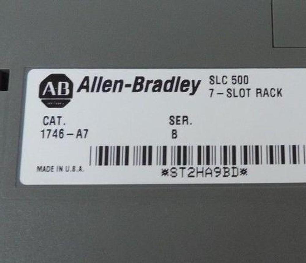 Used ALLEN BRADLEY 1746-A7 7-SLOT RACK SER. B WITH 1746-P2 POWER SUPPLY SER. C