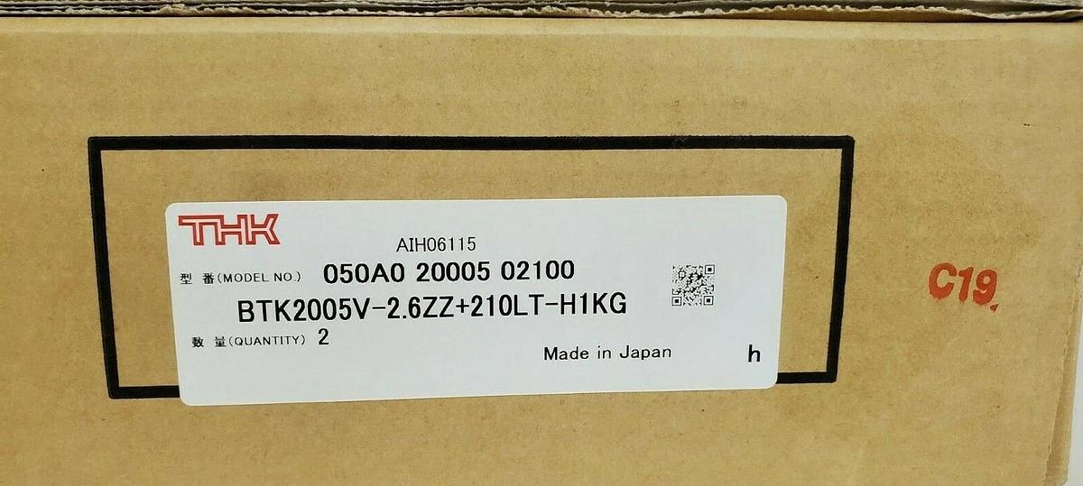 Used BOX OF 2 NEW THK BTK2005V-2.6ZZ+210LT-H1KG BALL SCREWS AIH06115