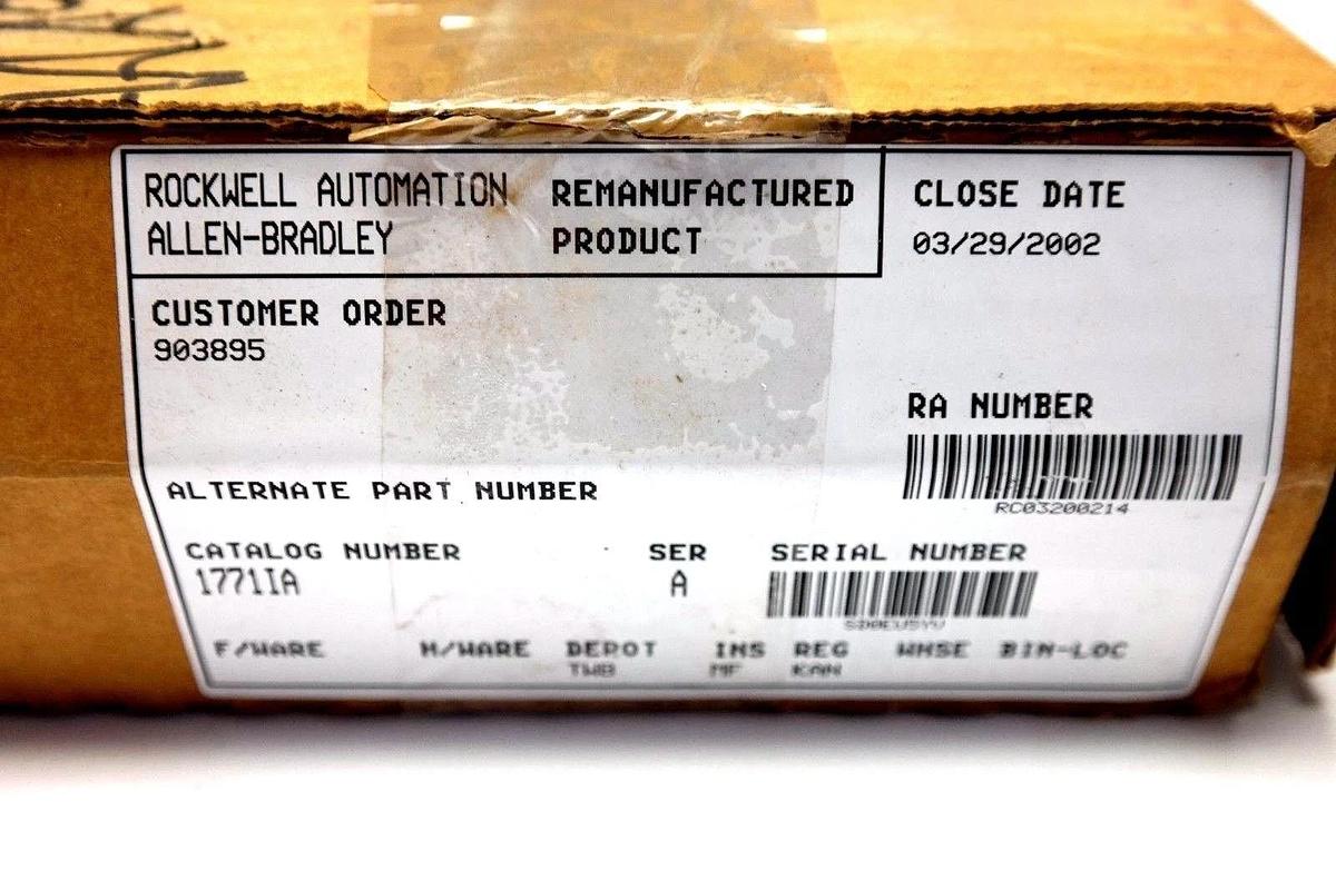 Refurbished ALLEN BRADLEY 1771IA SER. A 120V AC INPUT MODULE 1771-IA/A REMANUFACTURED