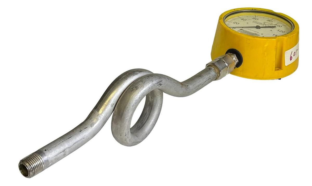 Used PERMA-CAL INDUSTRIES 121TID23Y23 DIAL INDICATING PRESSURE GAUGE 0-160PSI