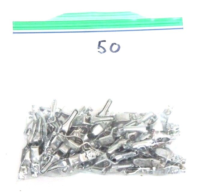 Used LOT OF 50 NEW SELECTA SWITCH INC. SC-85-BX CROCODILE STEEL SPRING CLIPS SC85BX