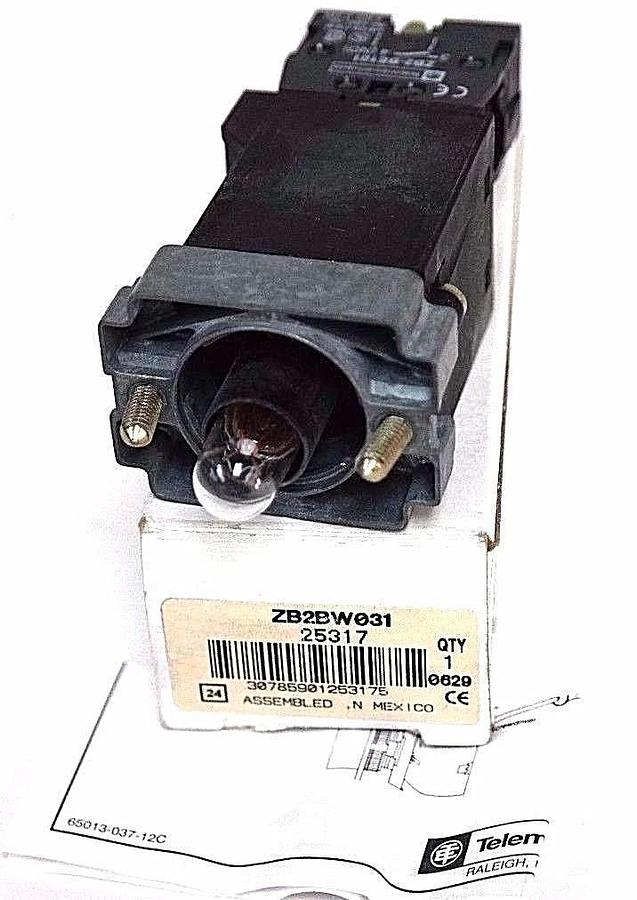 Used NIB TELEMECANIQUE ZB2BW031 25317 LIGHT MODULE 120VAC TRANSF W/ ZB2-BE101 CONTACT