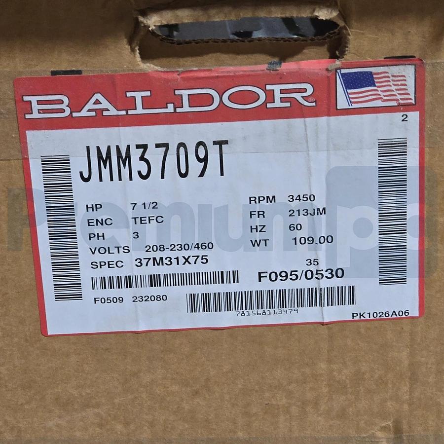 Baldor Reliance JMM3709T Industrial Pump Motor 7.5 HP 3450 RPM 3PH 213JM TEFC