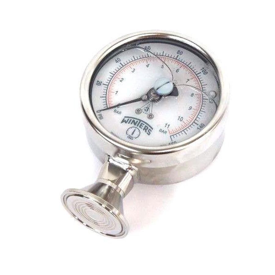 Used NIB WINTERS PAG15605 LIQUID PRESSURE GAUGE 4" 0-160PSI 1/2" NPT 50238787