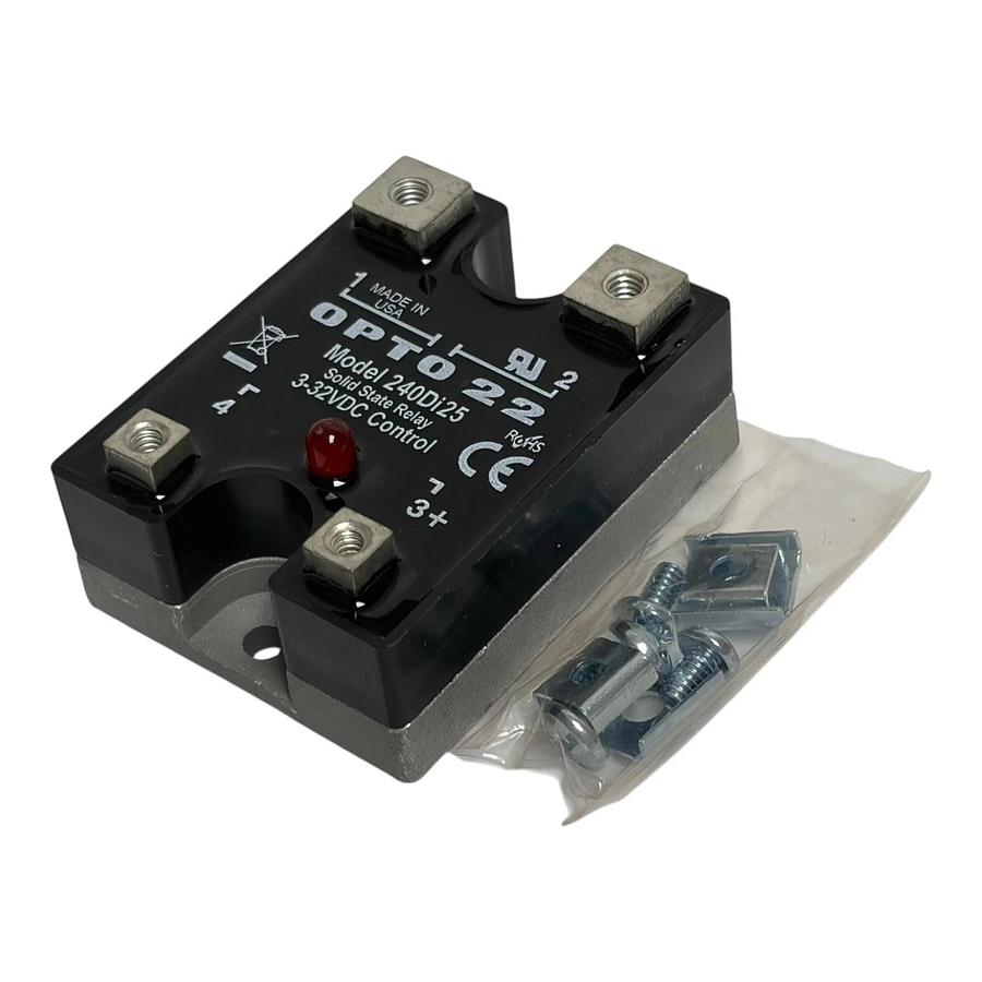 Opto 22 Model 240Di25 Solid State Relay 25A 240VAC 3-32VDC Control New Surplus