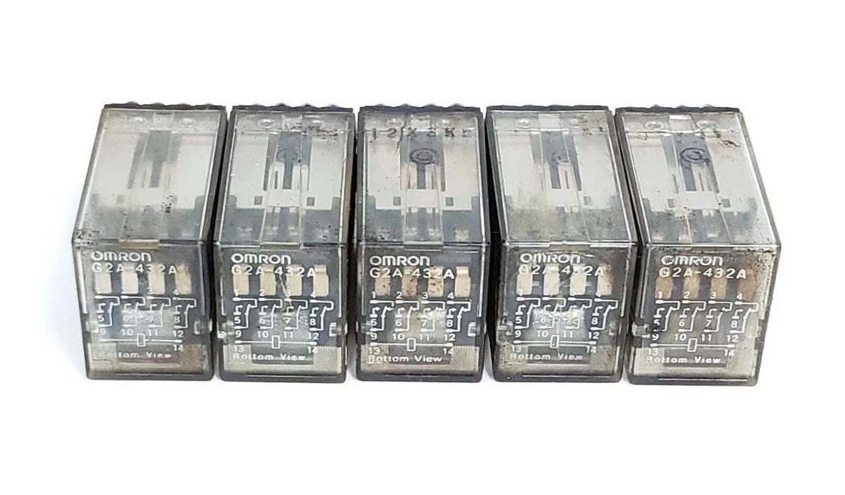 Used LOT OF 5 OMRON G2A-432A-DC24 RELAYS G2A-432A, 24VDC