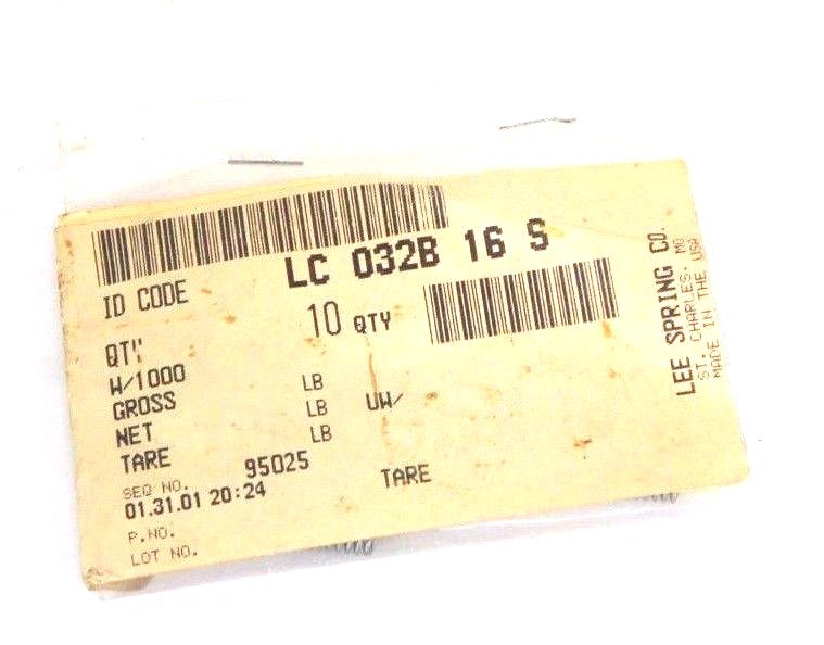 LOT OF 10 NEW LEE SPRING CO. LC 032B 16 S SPRINGS