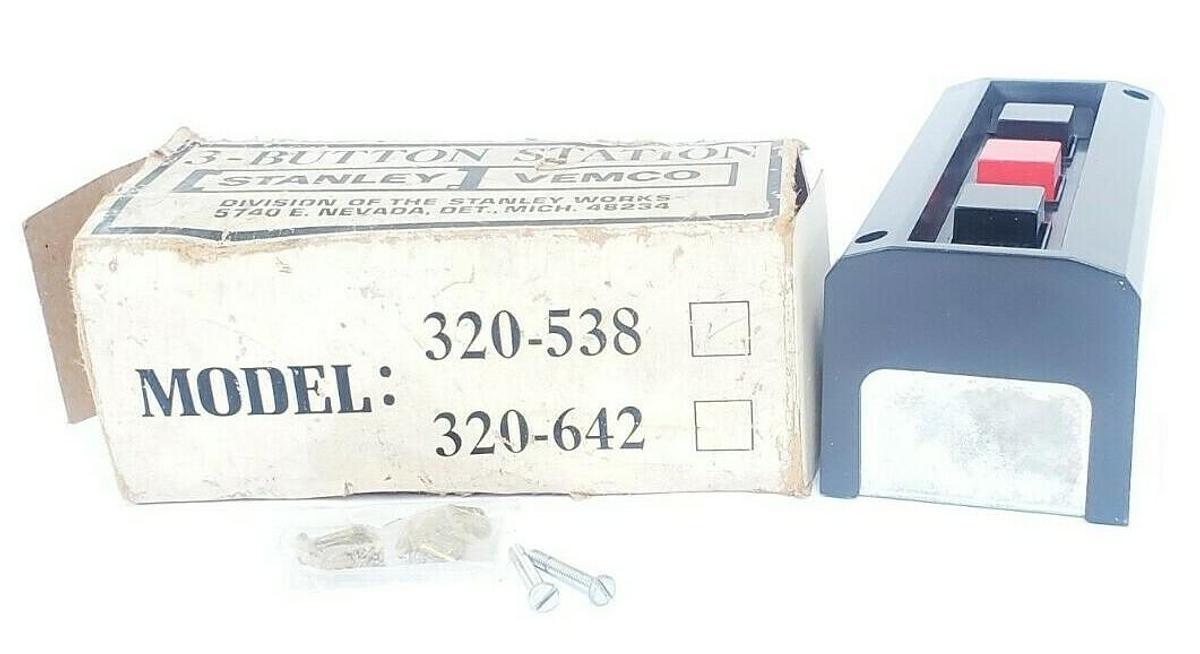 Used NIB STANLEY VEMCO 320-538 PUSHBUTTON STATION 3-BUTTON 320538