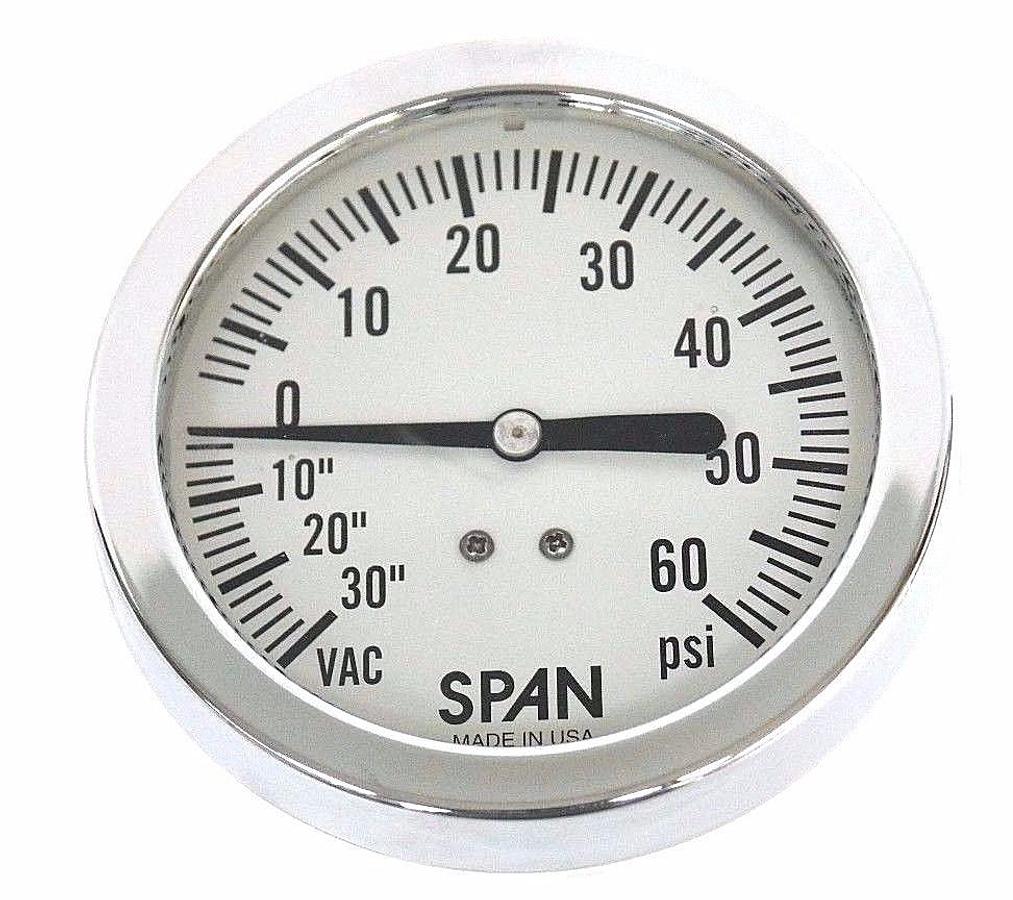 Used NIB SPAN SGC315-30-60-PSI-G-FI-NZ PRESSURE GAUGE 6505150, 03-0004-T