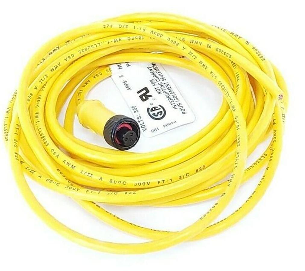 Used NEW PEPPERL+FUCHS V12-G-YE5M-PVC CORDSET 5M, 903559, SUPERSEDES 703000D02F120