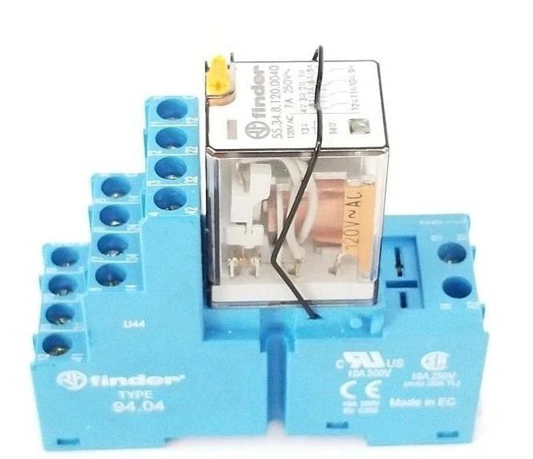 Used FINDER 94.04 RELAY SOCKET W/ 55.34.8.120.0040 RELAY