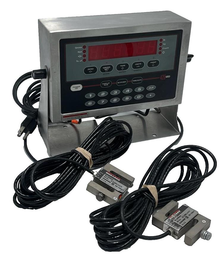 Used Rice Lake 420 Plus -2A Indicator 85124/01 & (2) RL20000I-25 S-Beam Load Cells