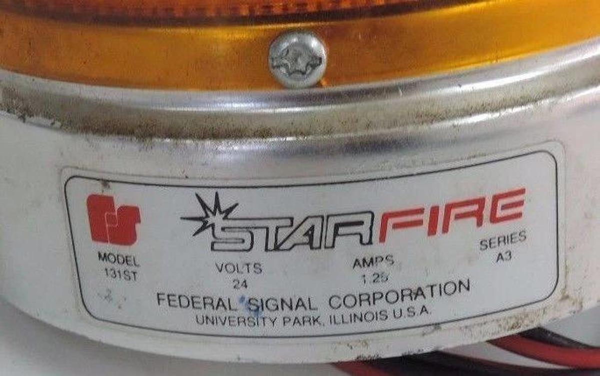 Used FEDERAL SIGNAL 131ST AMBER STROBE LIGHT SERIES A3 24VOLTS 1.25AMPS 131ST-24