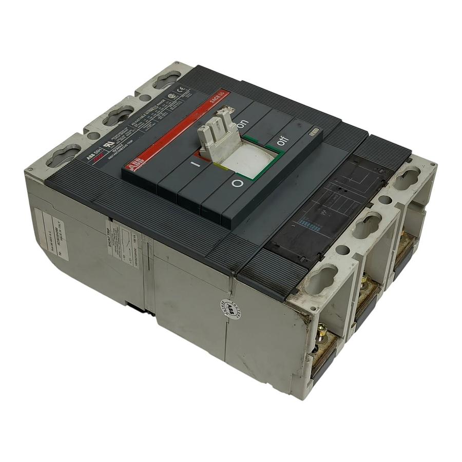 Used ABB SACE S6H Isomax 600A Circuit Breaker 3 Pole 3P 600V Type S6 Used