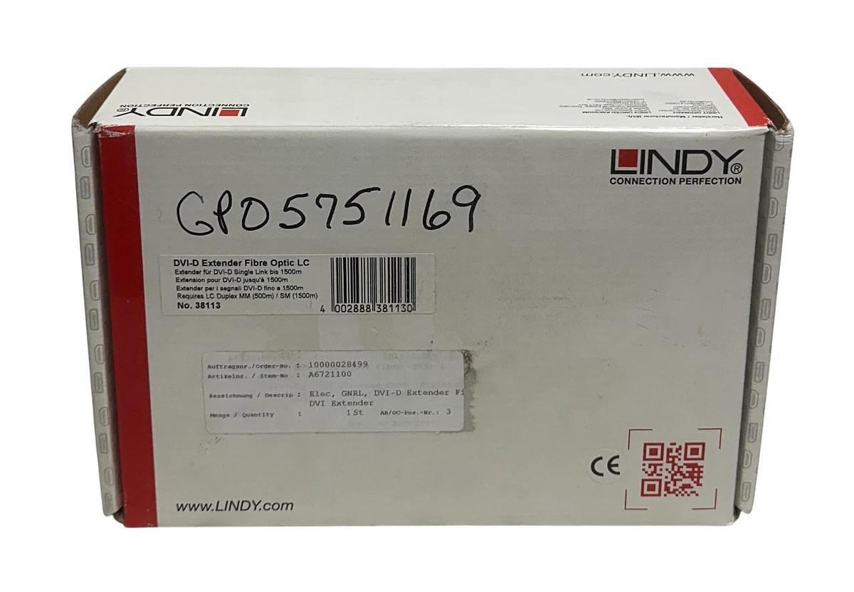 LINDY DVI-D / 38113 EXTENDER FIBER OPTIC LC 1500m DVID SINGLE-LINK NSMP