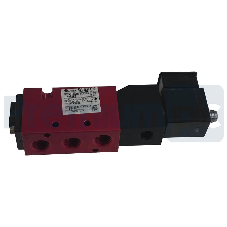 Versa Valves CSG-4302-HCL-55G-A120 Pneumatic 4-Way Valve, 120V AC, 1/4" NPT NSMP