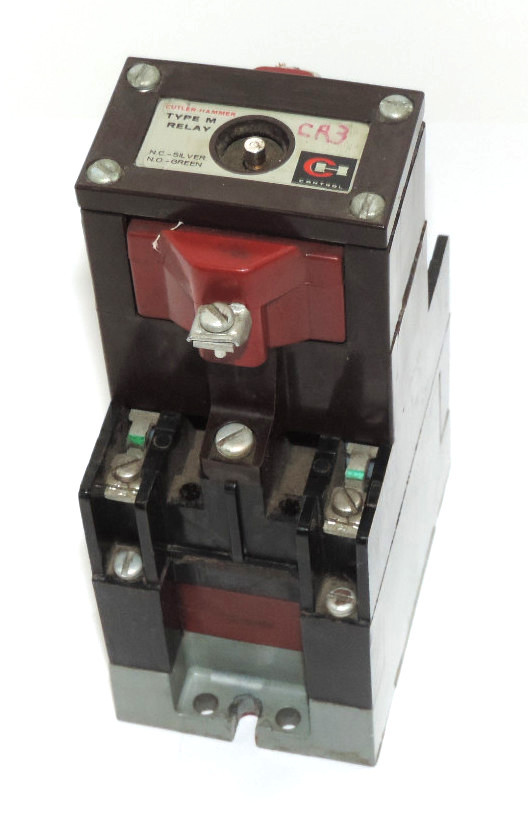 Used CUTLER-HAMMER D23MR402 TYPE M LATCHED RELAY SERIES A2 W/ 1886-1 & 9-1989-1 COILS