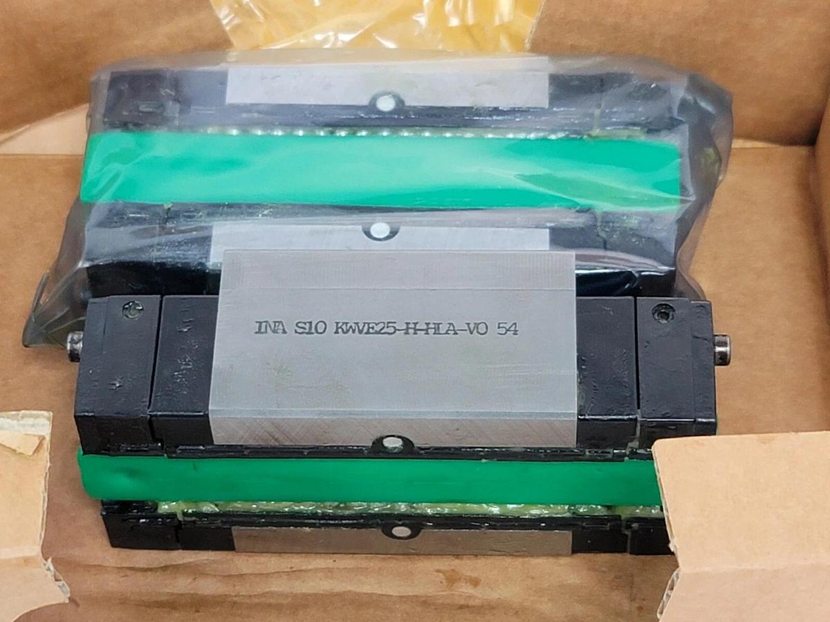 Used BOX OF 2 NIB INA KWVE25-H-LZV+PP2 LINEAR CARRIAGE BEARINGS 005-286-530