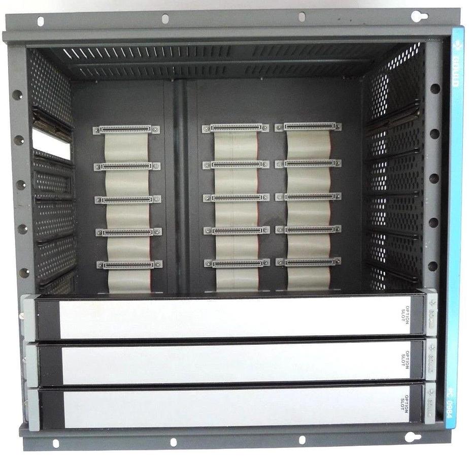 Used GOULD MODICON 8 SLOT RACK PC-0984-8 WITH 3 OPTION SLOT FILLERS, AS-9841-128
