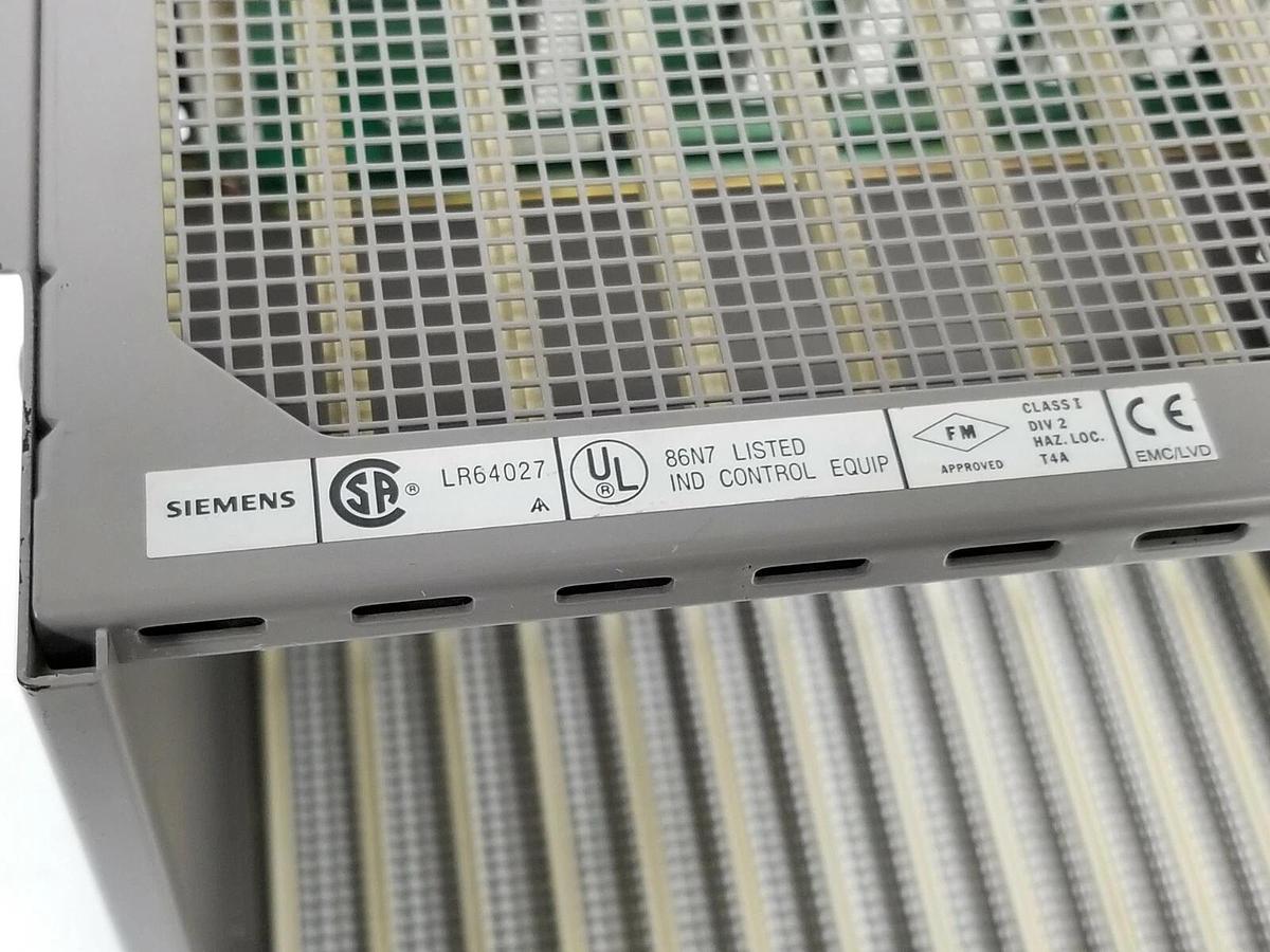 Used TI / SIEMENS 505-6508 PLC MOUNTING RACK 8-SLOT 2586436-0001 (C) 2586435-0001 (D)