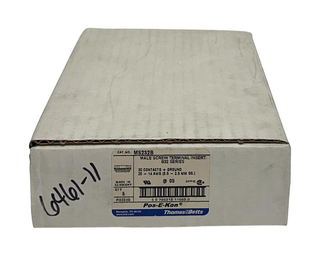 5 THOMAS & BETTS MS232B Pos-E-Kon MALE SCREW TERMINAL INSERTS B32 SERIES NSMP