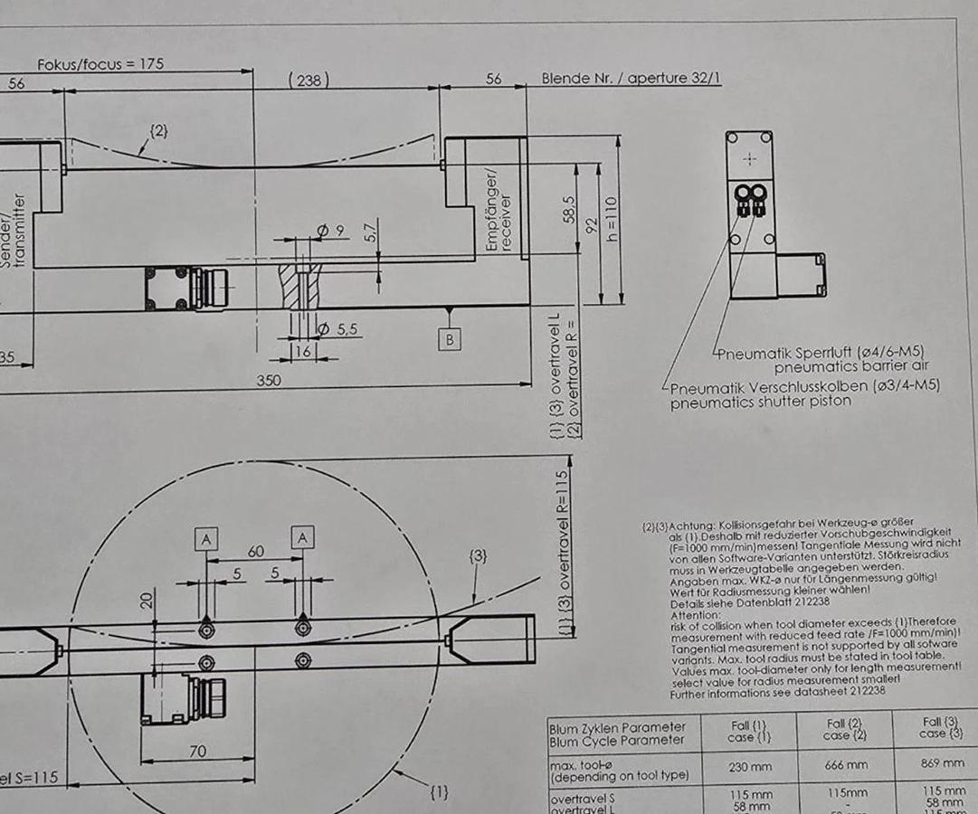 BLUM 147416 LaserControl Micro Compact NT L350 CNC LASER TOOL SETTER 330014477NT