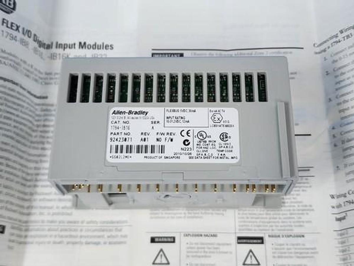 Used NIB ALLEN BRADLEY 1794-IB16 SER. A FLEX INPUT MODULE 16 POINT