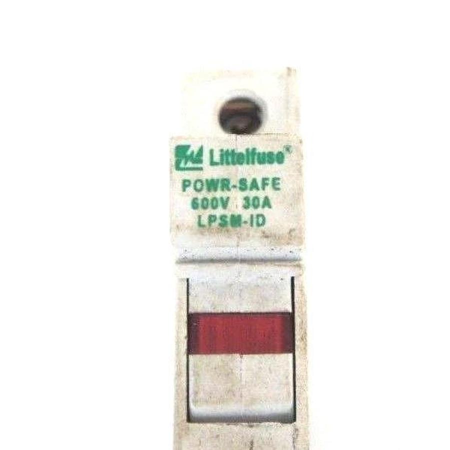 Used LITTELFUSE LPSM-ID FUSE HOLDER 600V, 30A W/ FLM1 TIME DELAY FUSE FLM-1