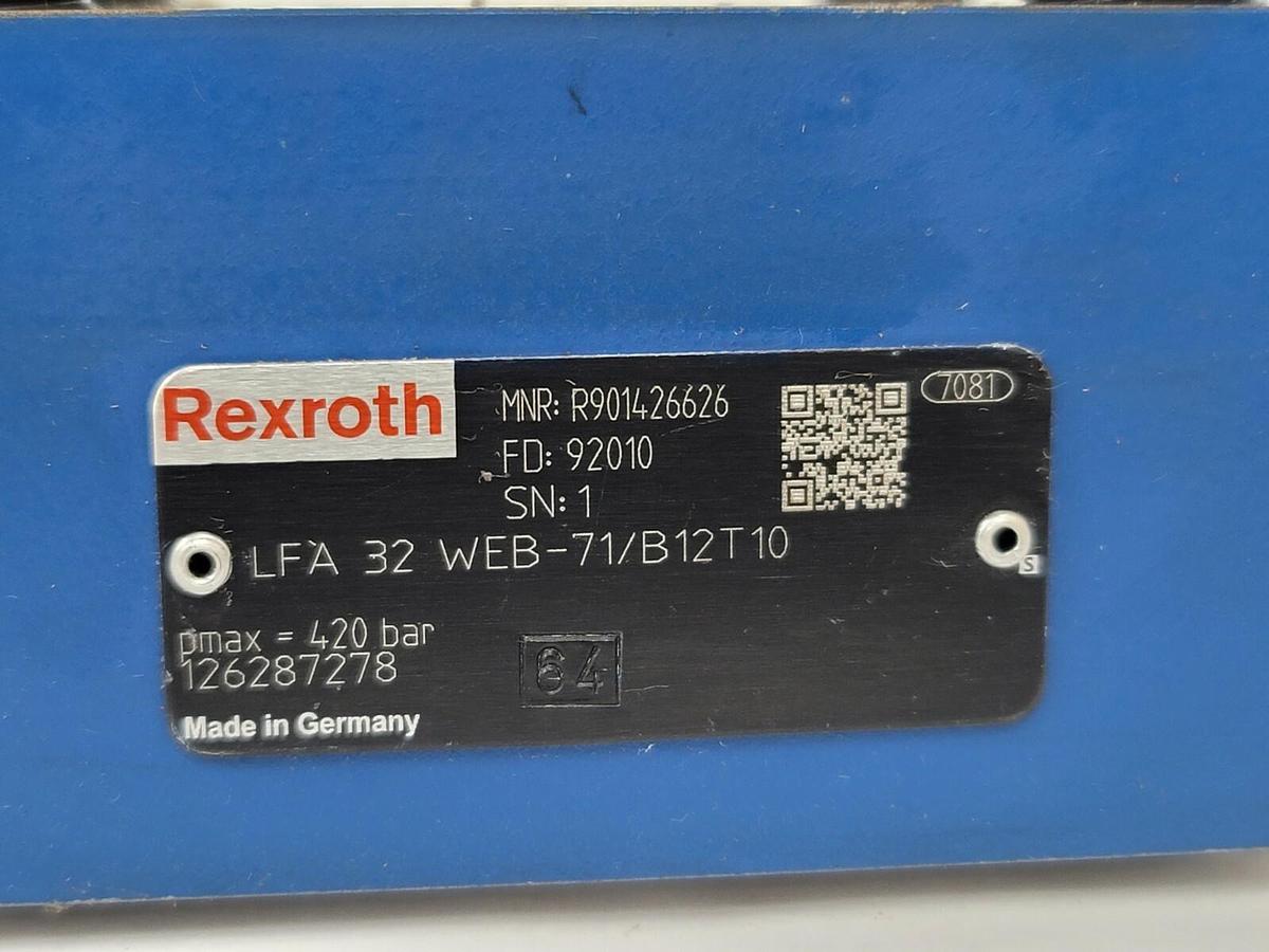 Used NEW BOSCH REXROTH LFA 32 WEB-71/B12T10 CARTRIDGE VALVE R901426626